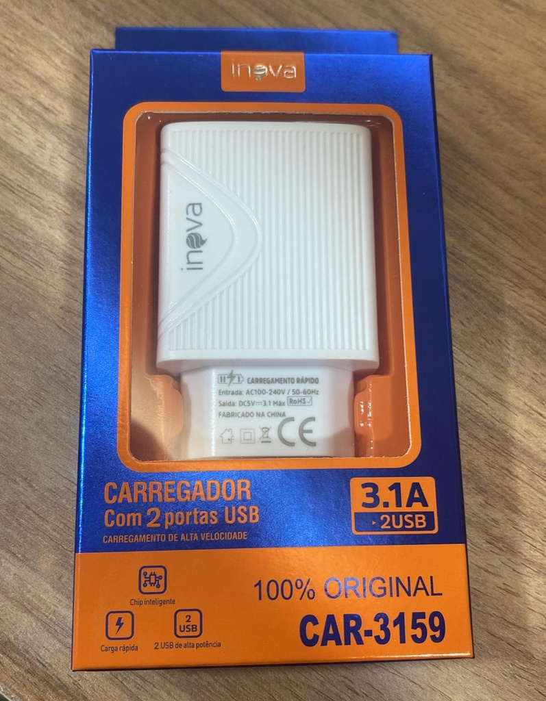 Carregador S/Cabo 2USB CAR-3159